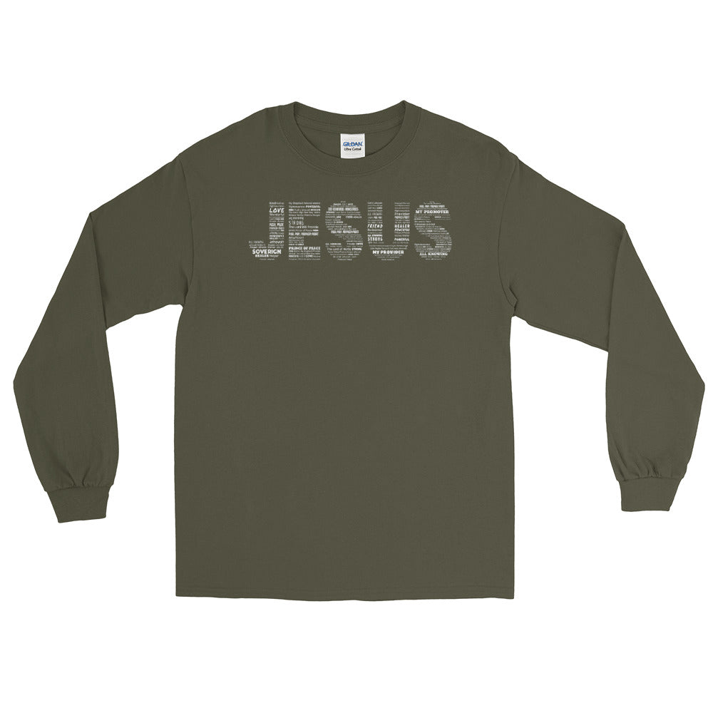 スウェット・トレーナー Luxury Street Wear Washed tee long sleeve Jesus ar unisexual unisex-long-sleeve-tee-dark-